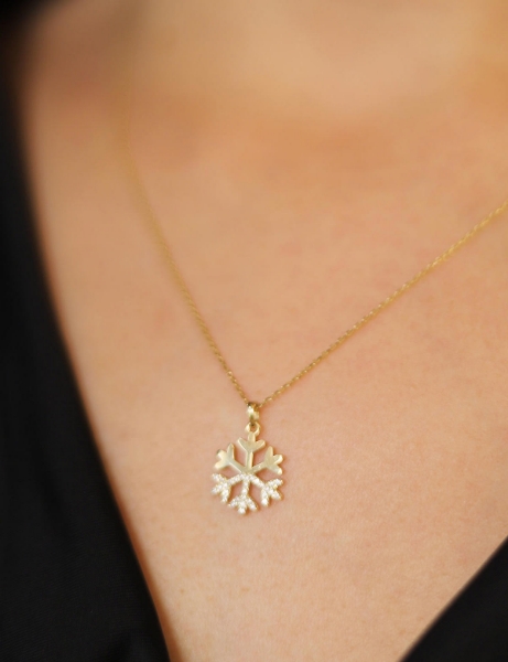 14 Ayar Altın Kar Tanesi Kolye için detayları göster 14 Ayar Altın Kar Tanesi Kolye resmi