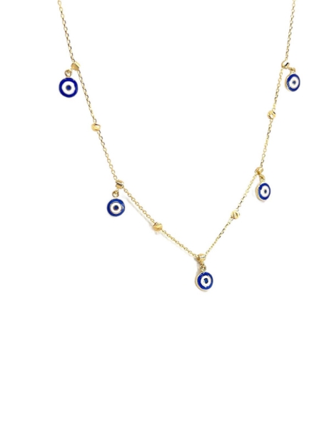 14 Ayar Altın Nazar Sallantılı Kolye için detayları göster 14 Ayar Altın Nazar Sallantılı Kolye resmi