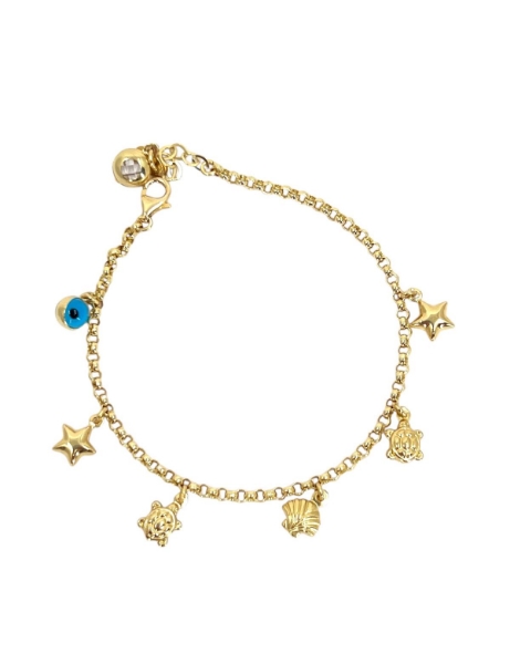 14 Ayar Altın Charmlı İnce Bileklik için detayları göster 14 Ayar Altın Charmlı İnce Bileklik resmi