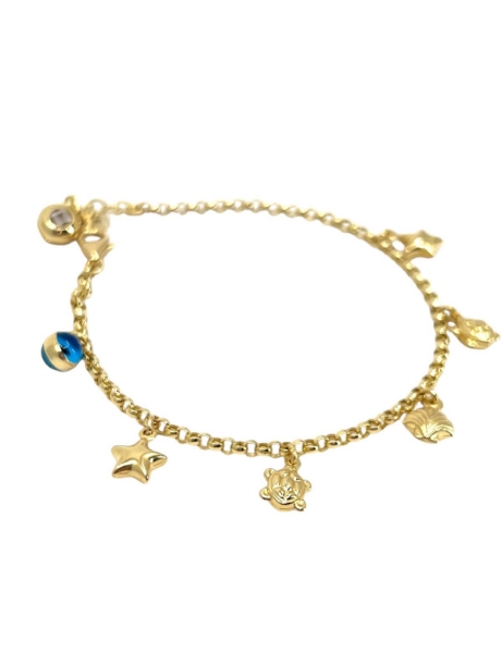 14 Ayar Altın Charmlı İnce Bileklik için detayları göster 14 Ayar Altın Charmlı İnce Bileklik resmi