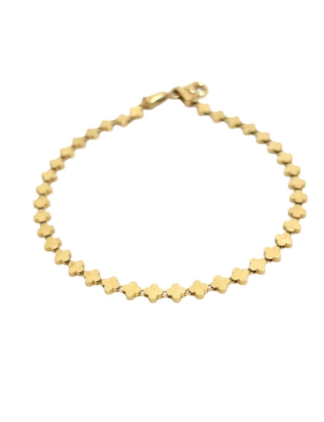 14 Ayar Altın Yonca Taşsız Suyolu Bileklik için detayları göster 14 Ayar Altın Yonca Taşsız Suyolu Bileklik resmi