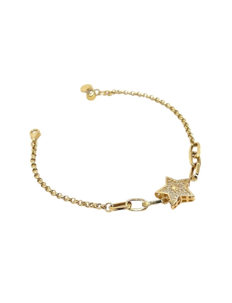 14 Ayar Altın Taşlı Yıldız Tasarım Bileklik için detayları göster 14 Ayar Altın Taşlı Yıldız Tasarım Bileklik resmi