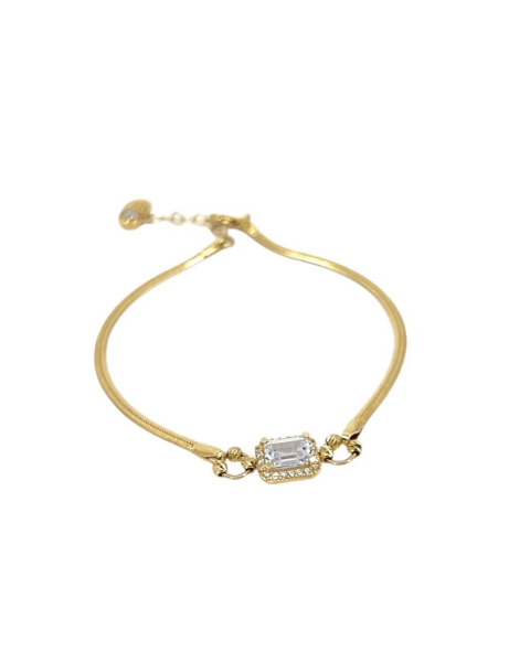 14 Ayar Altın Balık Sırtı Baget Bileklik için detayları göster 14 Ayar Altın Balık Sırtı Baget Bileklik resmi