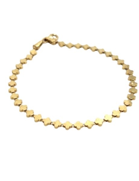 14 Ayar Altın Yonca Taşsız Suyolu Bileklik için detayları göster 14 Ayar Altın Yonca Taşsız Suyolu Bileklik resmi