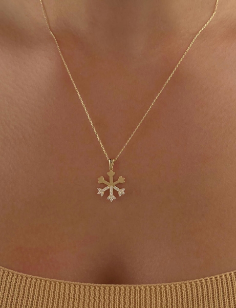 14 Ayar Altın Kar Tanesi Kolye için detayları göster 14 Ayar Altın Kar Tanesi Kolye resmi