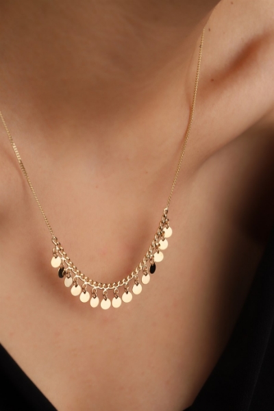 14 Ayar Altın Pullu Kolye için detayları göster 14 Ayar Altın Pullu Kolye resmi