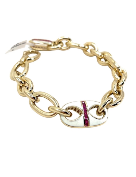 14 Ayar Altın Beyaz Mineli Ataç Bileklik için detayları göster 14 Ayar Altın Beyaz Mineli Ataç Bileklik resmi