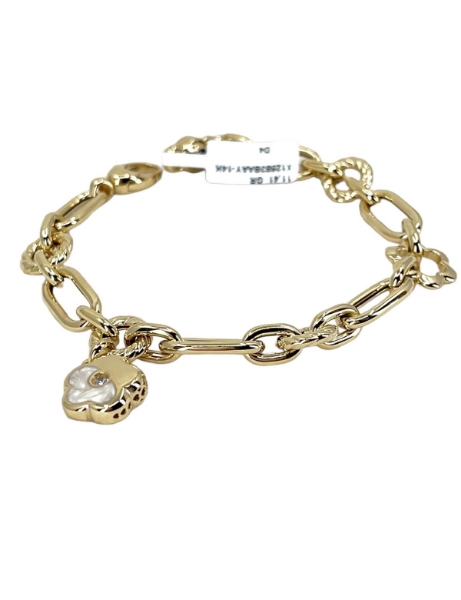 14 Ayar Altın Yonca Sallantılı Ataç bileklik için detayları göster 14 Ayar Altın Yonca Sallantılı Ataç bileklik resmi