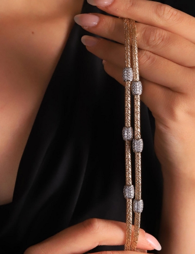 14 Ayar Altın Tasarım İtalyan Model Bileklik resmi