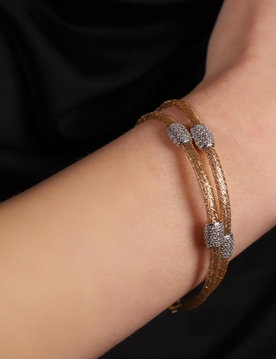 14 Ayar Altın Tasarım İtalyan Model Bileklik resmi