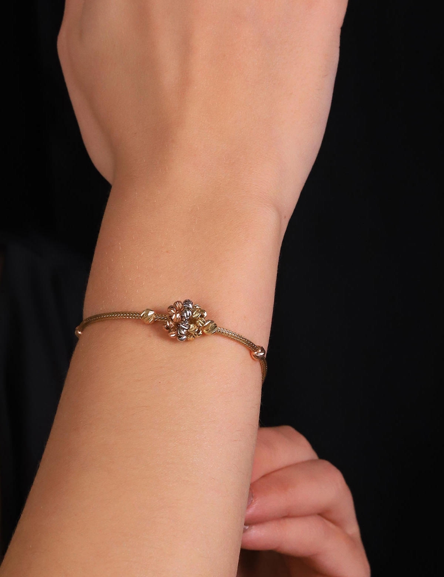 14 Ayar Altın Dorika Hasır Bileklik resmi