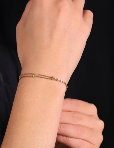 14 Ayar Altın İtalyan Dorikalı Bileklik resmi