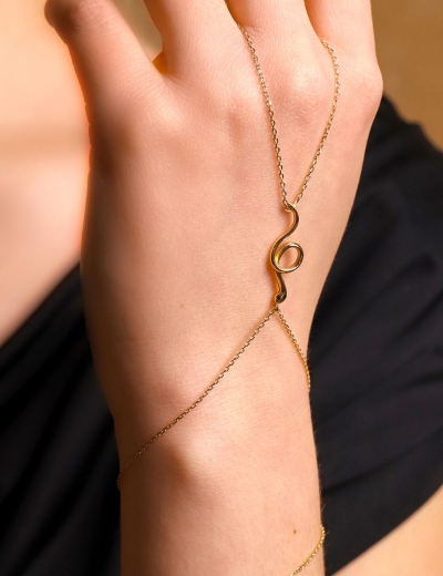 14 Ayar Altın Yılan Modeli Şahmeran resmi