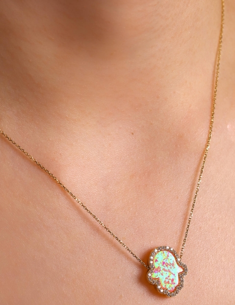 14 Ayar Altın Tasarım El Kolye için detayları göster 14 Ayar Altın Tasarım El Kolye resmi