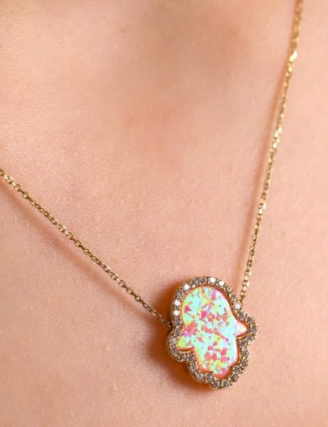 14 Ayar Altın Tasarım El Kolye için detayları göster 14 Ayar Altın Tasarım El Kolye resmi