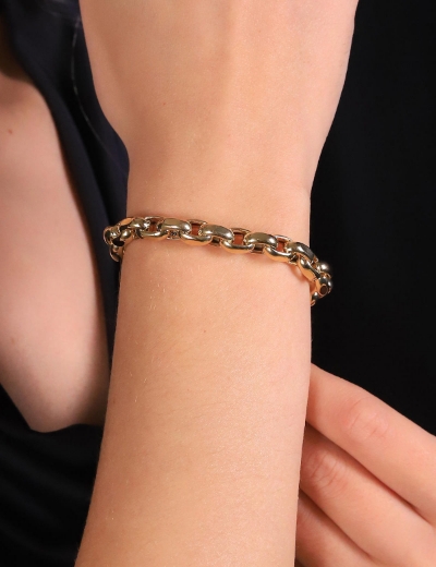 14 Ayar Altın Basık Ataç Bileklik resmi