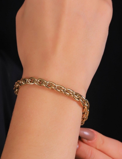 14 Ayar Altın Sarmal Düz Bileklik resmi