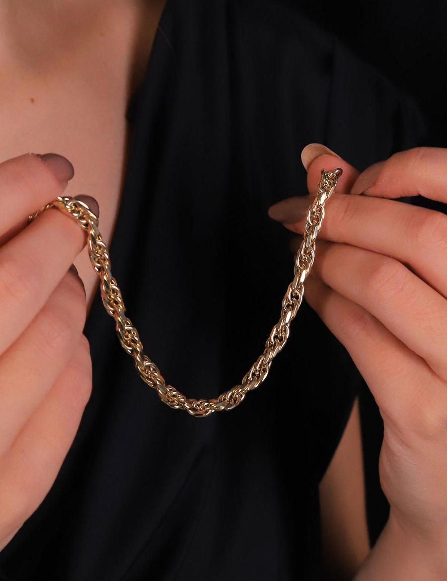 14 Ayar Altın Burmalı Ataç Bileklik resmi