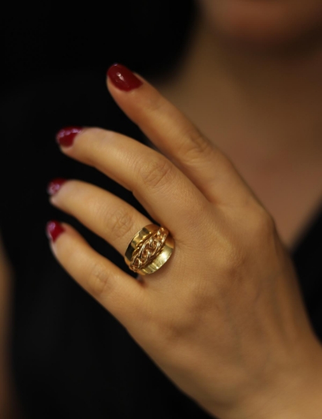 14 Ayar Altın Gurmet Tasarım Yüzük için detayları göster 14 Ayar Altın Gurmet Tasarım Yüzük resmi