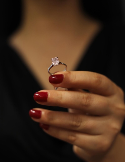 14 Ayar Altın Ice Crush Serisinden Pembe Baget resmi