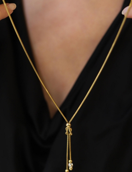 14 Ayar Altın Aşk Düğümlü Balık Sırtı Kolye için detayları göster 14 Ayar Altın Aşk Düğümlü Balık Sırtı Kolye resmi