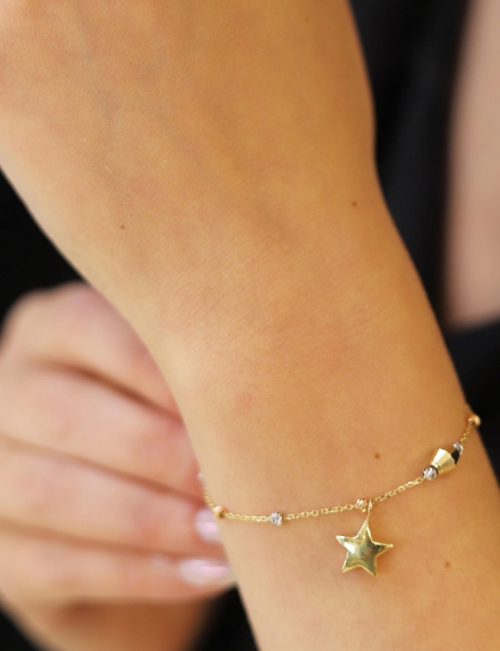 14 Ayar Altın Dorika Toplu Yıldızlı Bileklik için detayları göster 14 Ayar Altın Dorika Toplu Yıldızlı Bileklik resmi