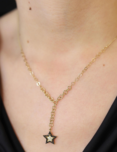 14 Ayar Altın Siyah Taşlı Yıldız Kolye için detayları göster 14 Ayar Altın Siyah Taşlı Yıldız Kolye resmi