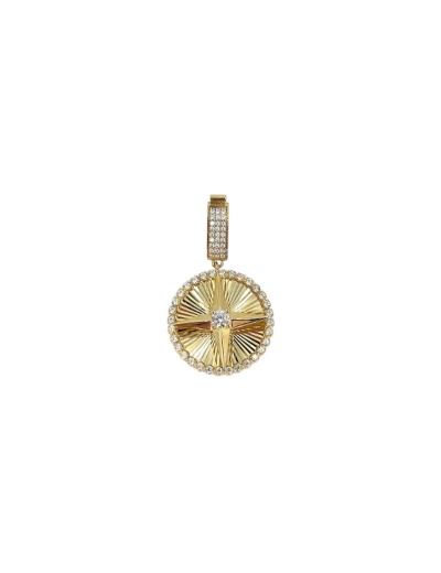 14 Ayar Altın Pusula Charm resmi