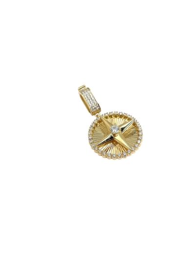 14 Ayar Altın Pusula Charm resmi