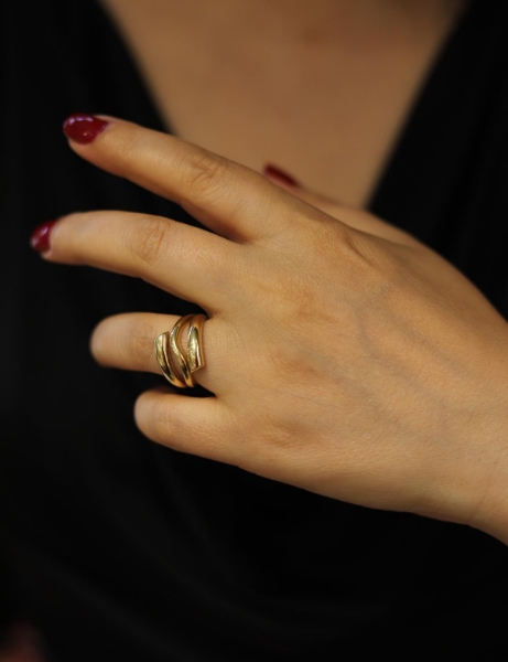 14 Ayar Altın Altın Akış Yüzük için detayları göster 14 Ayar Altın Altın Akış Yüzük resmi