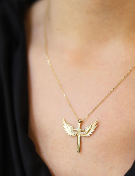 14 Ayar Altın Mikail Meleği Kolye için detayları göster 14 Ayar Altın Mikail Meleği Kolye resmi