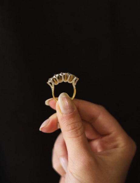 14 Ayar Altın Taşlı Tasarım Beştaş Yüzük için detayları göster 14 Ayar Altın Taşlı Tasarım Beştaş Yüzük resmi