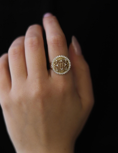 14 Ayar Altın Hint İşi Telkari Yüzük için detayları göster 14 Ayar Altın Hint İşi Telkari Yüzük resmi