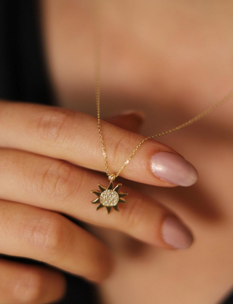 14 Ayar Altın Güneş Figürlü Kolye için detayları göster 14 Ayar Altın Güneş Figürlü Kolye resmi