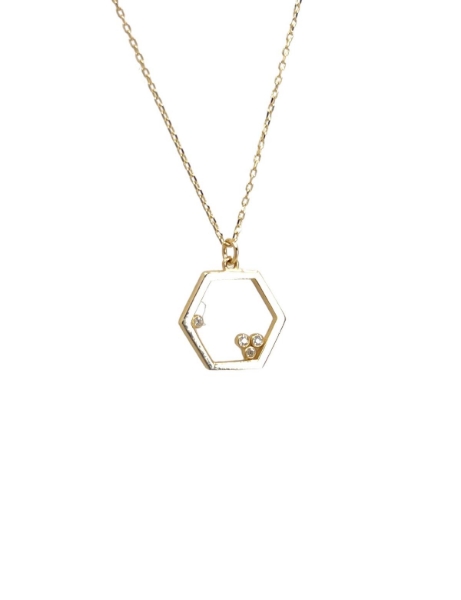 14 Ayar Altın Altıgen Tasarım Kolye için detayları göster 14 Ayar Altın Altıgen Tasarım Kolye resmi