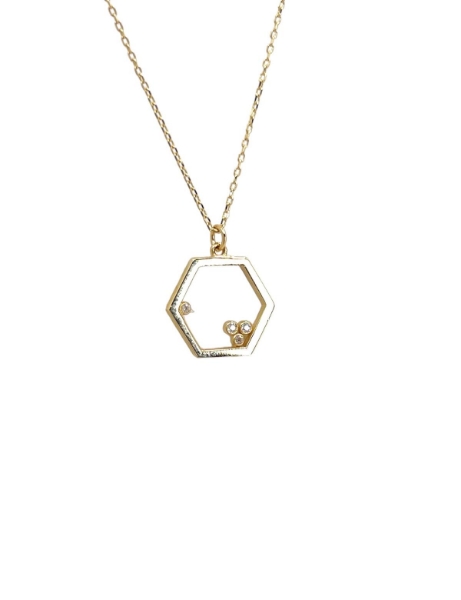 14 Ayar Altın Altıgen Tasarım Kolye için detayları göster 14 Ayar Altın Altıgen Tasarım Kolye resmi