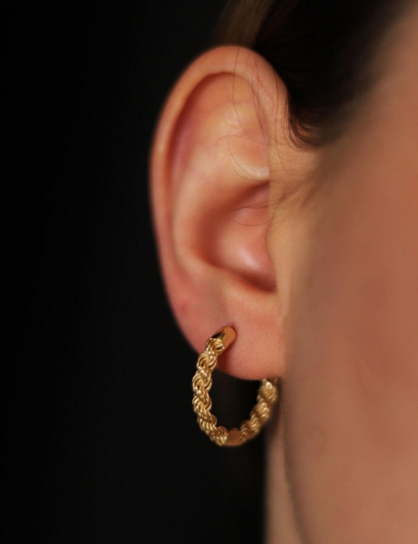 14 Ayar Altın Halat Halka Küpe için detayları göster 14 Ayar Altın Halat Halka Küpe resmi