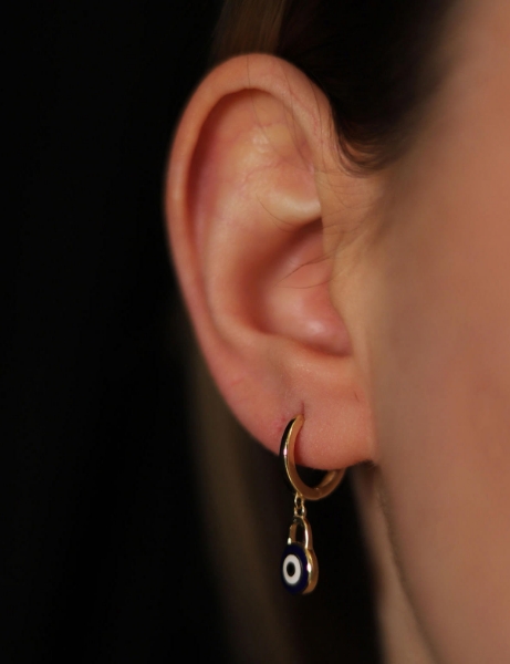 14 Ayar Altın mineli nazar küpe için detayları göster 14 Ayar Altın mineli nazar küpe resmi