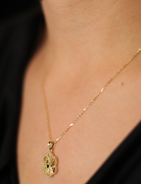 14 Ayar Altın Telkari Çiçek Kolye için detayları göster 14 Ayar Altın Telkari Çiçek Kolye resmi