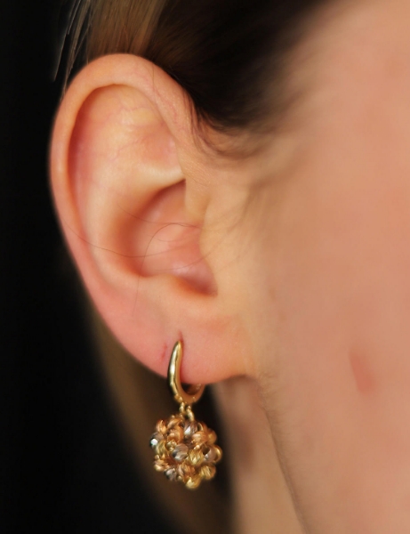 14 Ayar Altın 3 Renk Sallantılı Top Dorika Küpe için detayları göster 14 Ayar Altın 3 Renk Sallantılı Top Dorika Küpe resmi