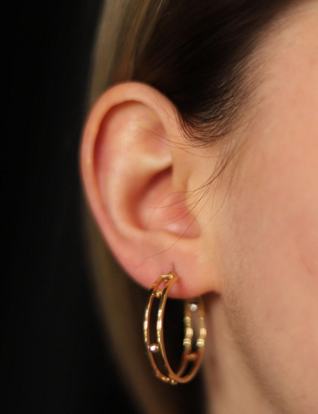 14 Ayar Altın Dorika Tasarım Halka Küpe için detayları göster 14 Ayar Altın Dorika Tasarım Halka Küpe resmi