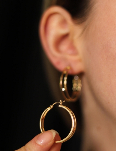 14 Ayar Altın Dorika Tasarım Halka Küpe için detayları göster 14 Ayar Altın Dorika Tasarım Halka Küpe resmi