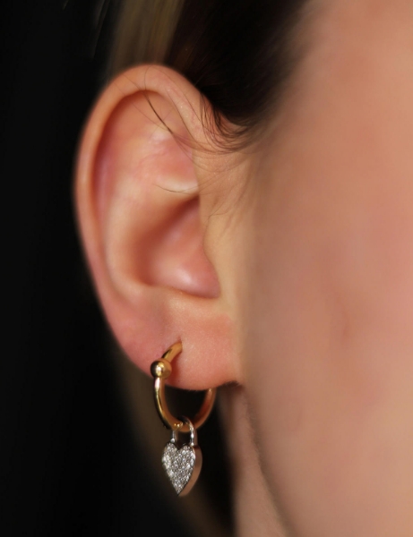 14 Ayar Altın Taşlı Kalp Sallantılı Küpe için detayları göster 14 Ayar Altın Taşlı Kalp Sallantılı Küpe resmi