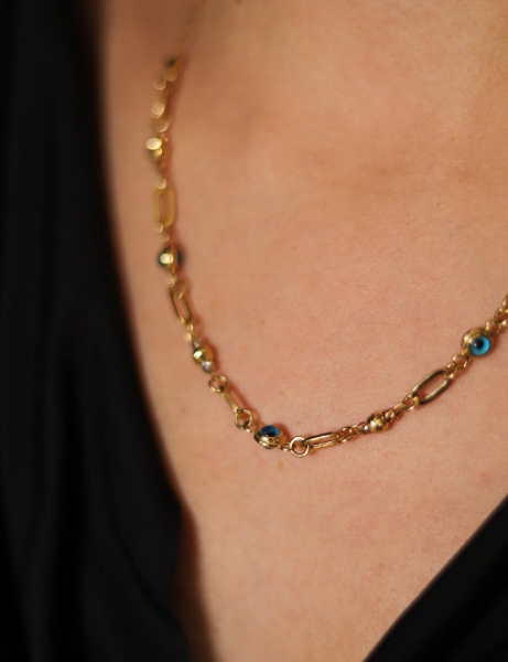 14 Ayar Altın Nazar Boncuk Dorikalı Kolye için detayları göster 14 Ayar Altın Nazar Boncuk Dorikalı Kolye resmi