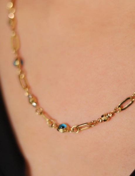 14 Ayar Altın Nazar Boncuk Dorikalı Kolye için detayları göster 14 Ayar Altın Nazar Boncuk Dorikalı Kolye resmi