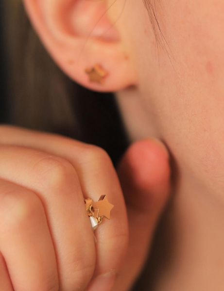 14 Ayar Altın Yapışkanlı Yıldız Küpe için detayları göster 14 Ayar Altın Yapışkanlı Yıldız Küpe resmi