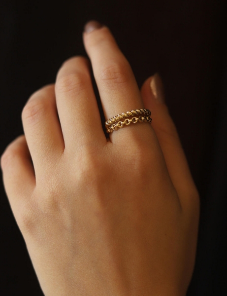 14 Ayar Altın Çift Model Yüzük için detayları göster 14 Ayar Altın Çift Model Yüzük resmi