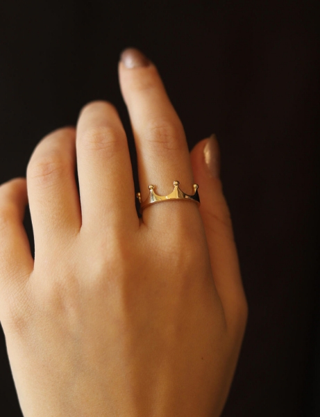 14 Ayar Altın Kral Tacı Yüzük için detayları göster 14 Ayar Altın Kral Tacı Yüzük resmi