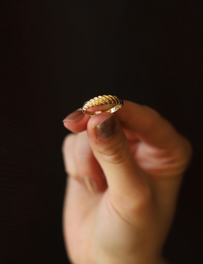 14 Ayar Altın Süzme Buğday Yüzük resmi