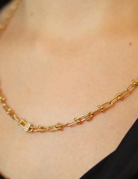 14 Ayar Altın Taşlı Tasarım Zincir için detayları göster 14 Ayar Altın Taşlı Tasarım Zincir resmi